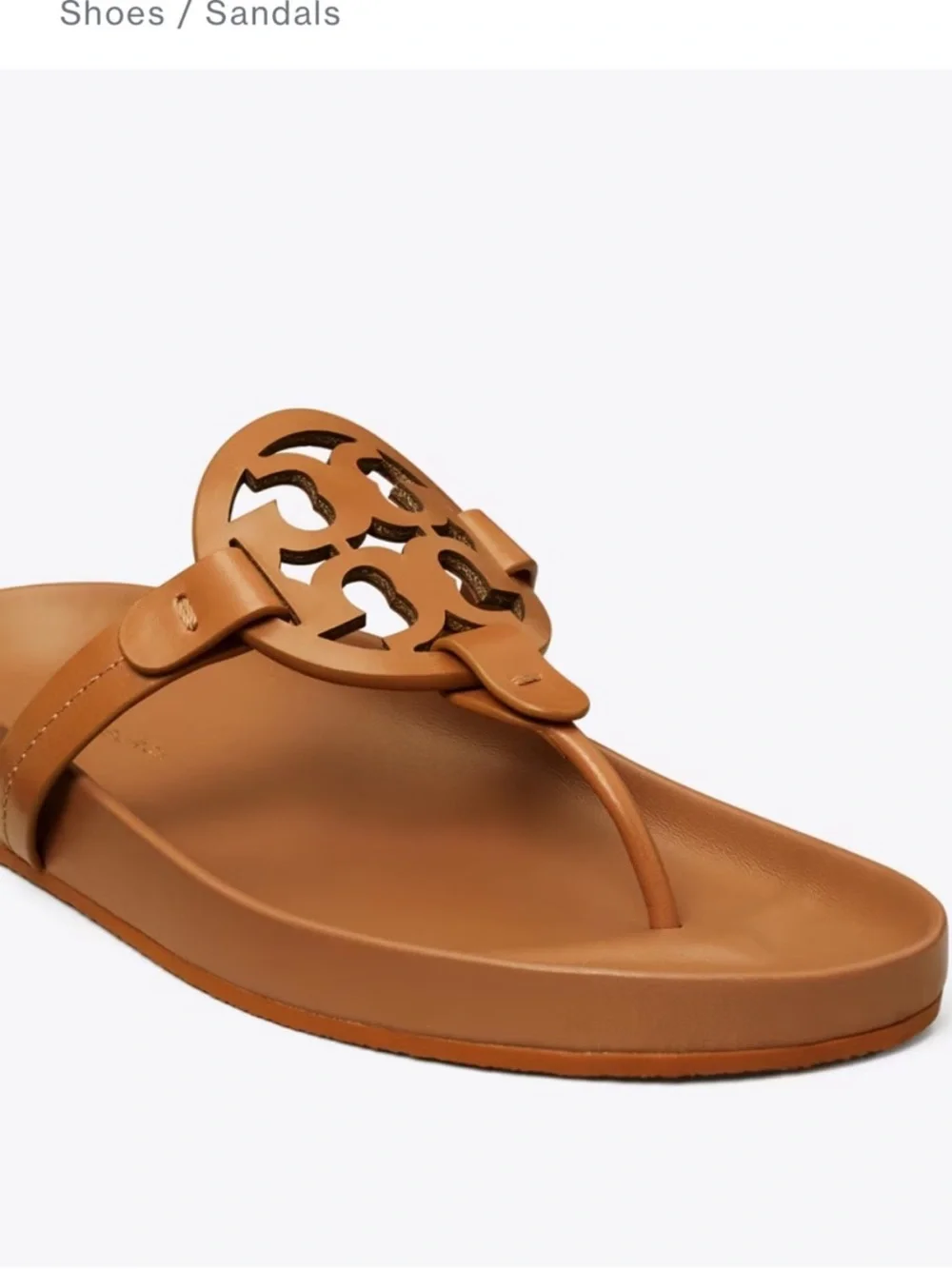 Tory Burch Sandals Miller Cloud Thong in Bourbon Miele Tan